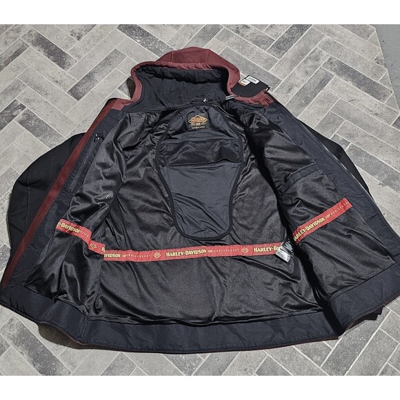 Harley Davidson Men's 120th Anniversary Riding Fleece - Rum Raisin & Black 2XL - Picture 8 of 16